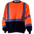 Petra Roc Inc Petra Roc Crew Neck Sweater, ANSI Class 3, Polar Fleece, Orange/Black, 3XL OBCSW-C3-3X